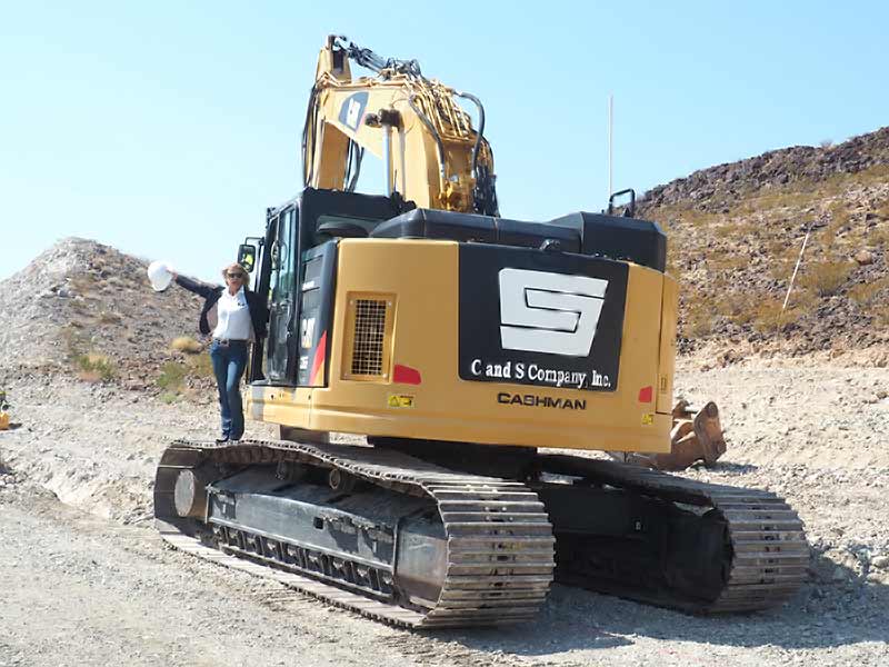 A C and S Company excavator on a Southern Nevada jobsite
